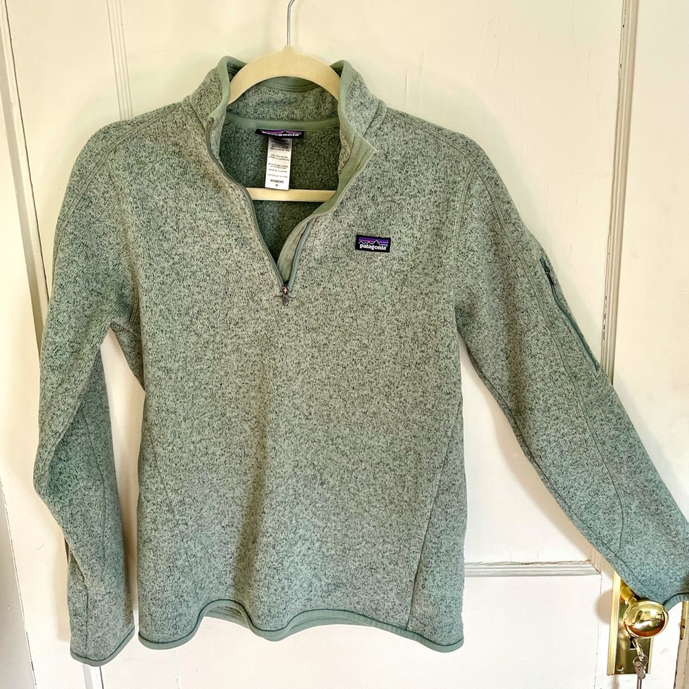 Patagonia Women’s Better Sweater, Quarter Zip, Medium, Mint Green